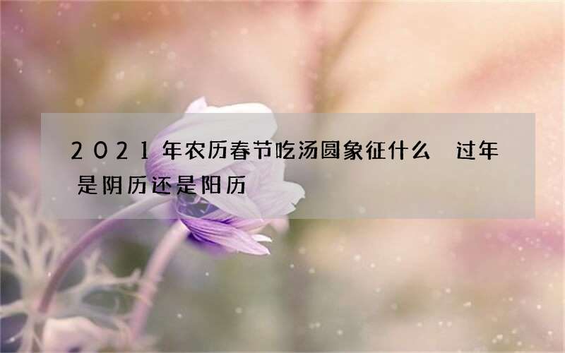 2021年农历春节吃汤圆象征什么 过年是阴历还是阳历